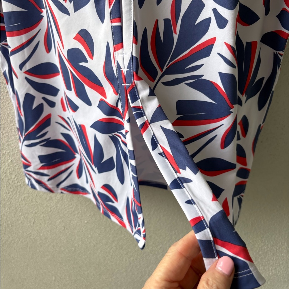 Columbia XL Sleeveless Red White Blue Tank Open Middle Back Summer Picnic USA - Picture 10 of 16